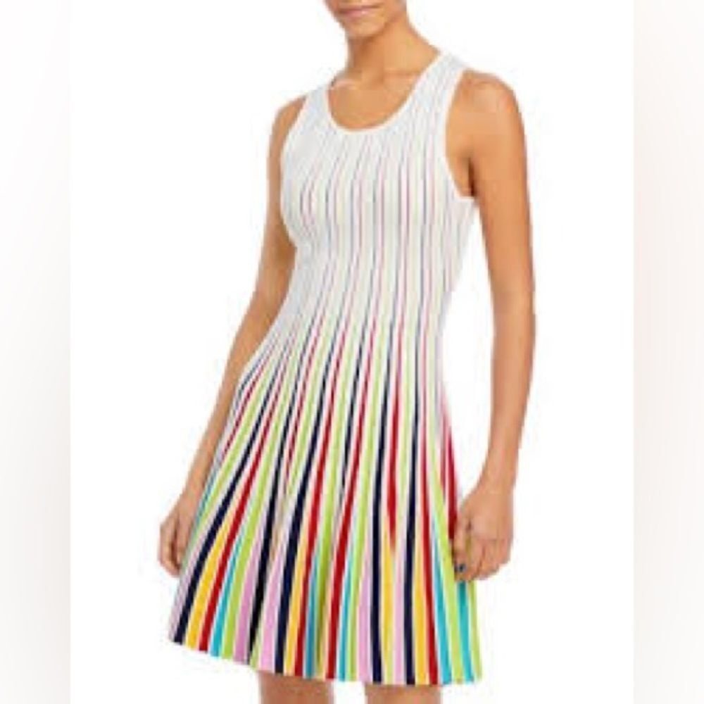 Milly Godet Stripe Fit & Flare Dress
